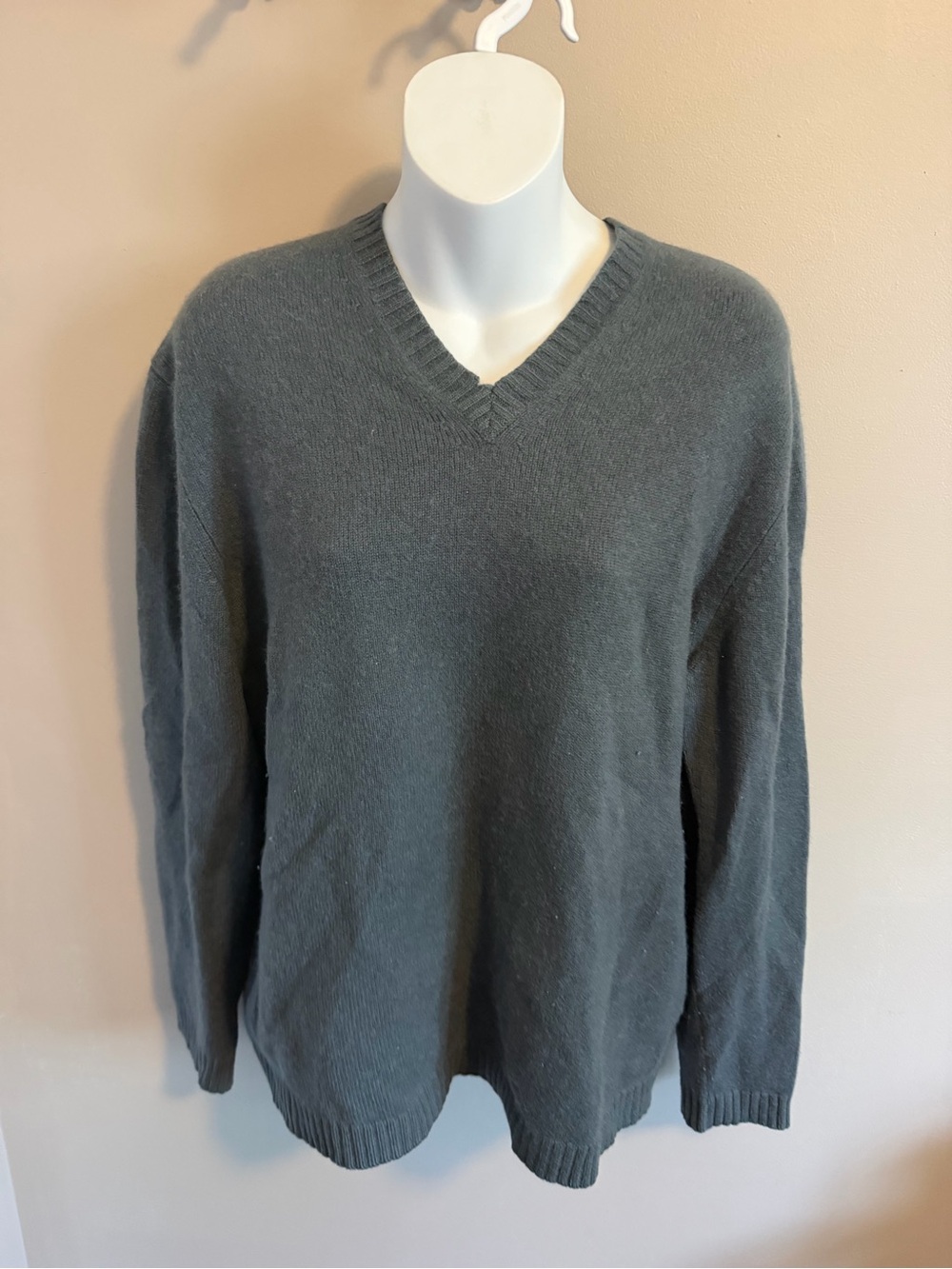 Banana Republic Cashmere V Neck Sweater Slate Blue Grey Vintage L